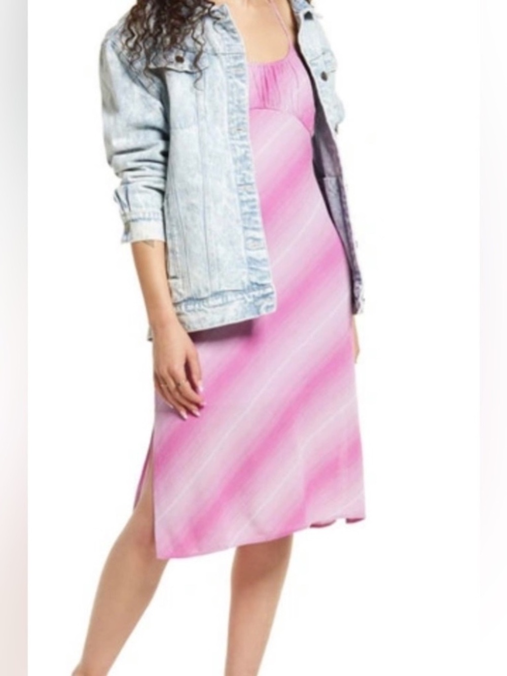 BP SIZE MEDIUM M PURPLE DIAGONAL STRIPE DRESS LOT5905